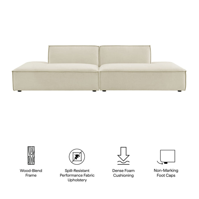 Restore 2-Piece Performance Fabric Upholstered Modular Loveseat Ecru