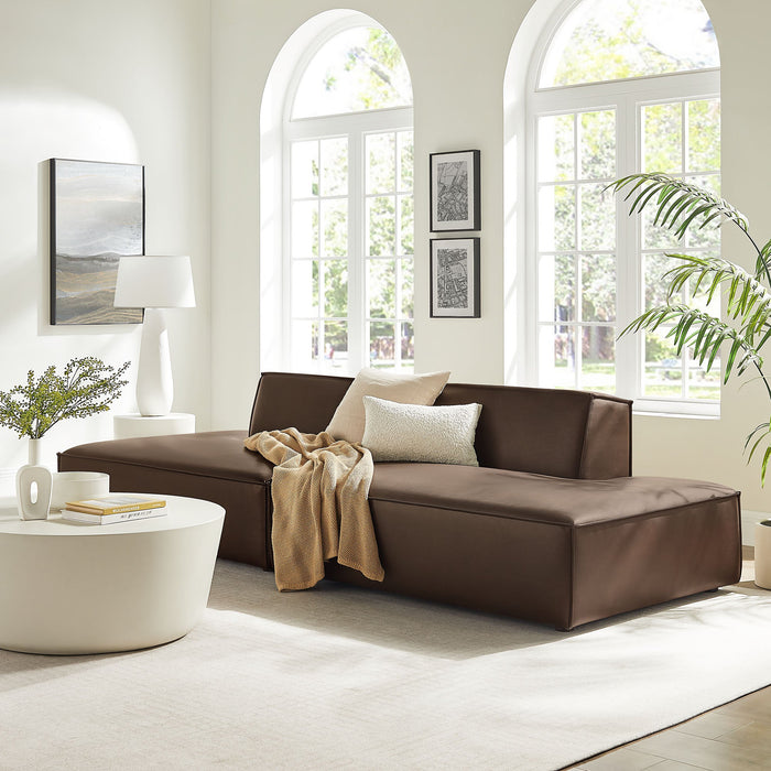 Restore 2-Piece Vegan Leather Modular Loveseat Espresso