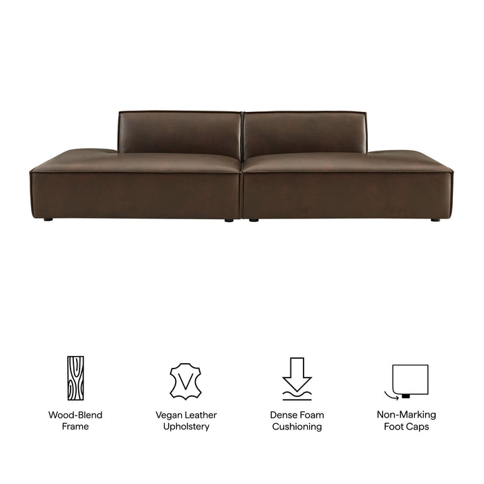 Restore 2-Piece Vegan Leather Modular Loveseat Espresso