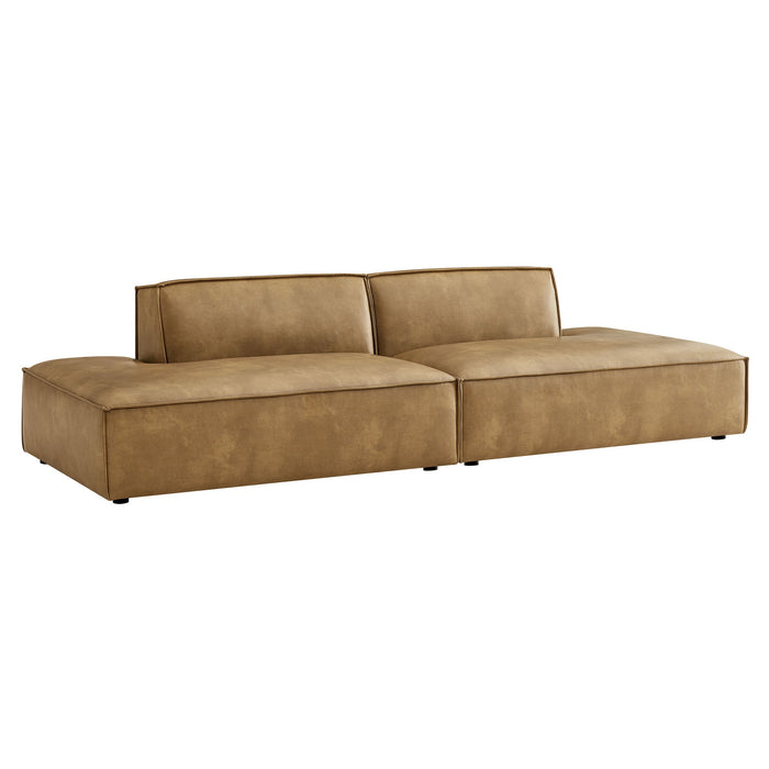 Restore 2-Piece Vegan Leather Modular Loveseat Toast