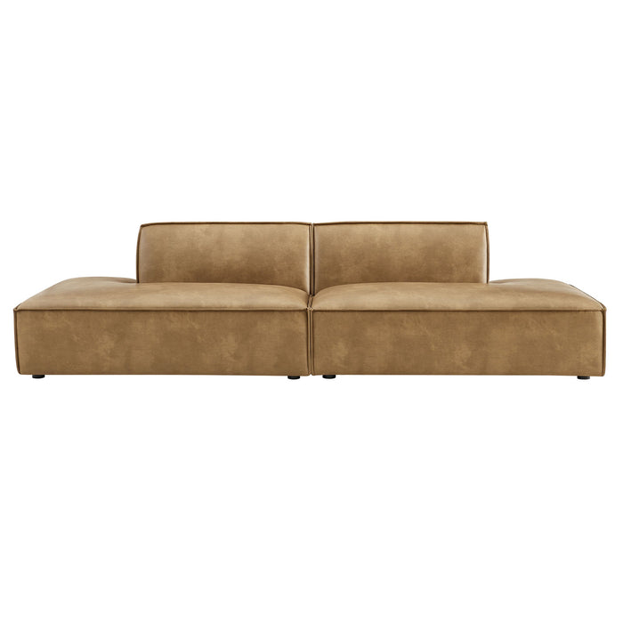 Restore 2-Piece Vegan Leather Modular Loveseat Toast