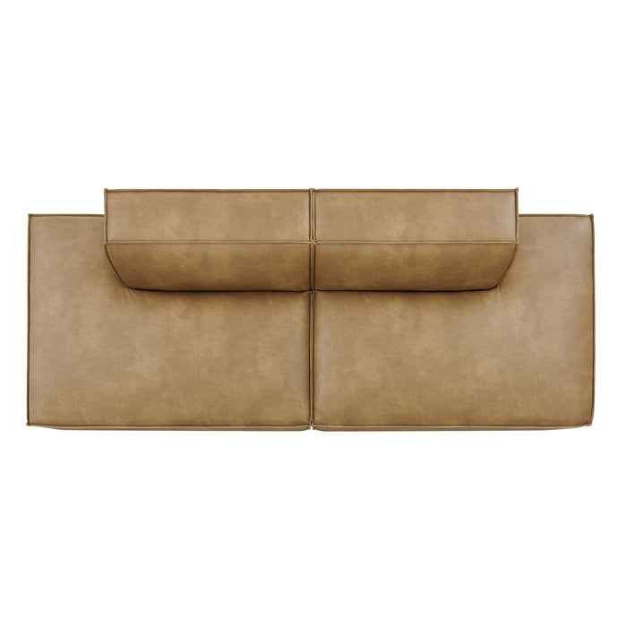 Restore 2-Piece Vegan Leather Modular Loveseat Toast