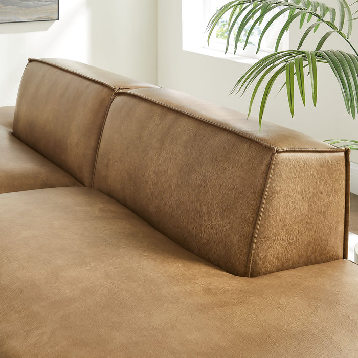 Restore 2-Piece Vegan Leather Modular Loveseat Toast