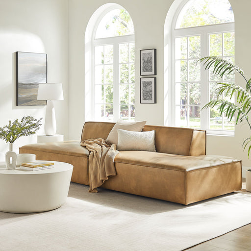 Restore 2-Piece Vegan Leather Modular Loveseat Toast