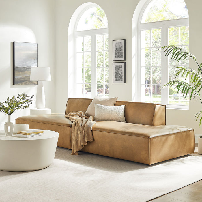Restore 2-Piece Vegan Leather Modular Loveseat Toast