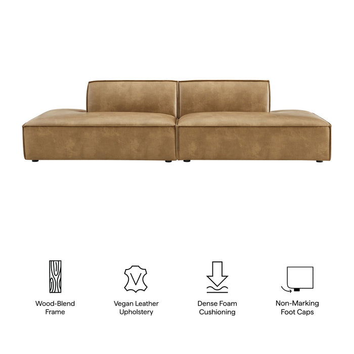 Restore 2-Piece Vegan Leather Modular Loveseat Toast