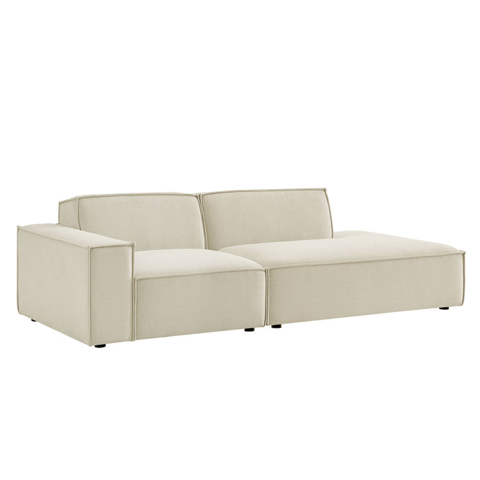 Restore 2-Piece Performance Fabric Upholstered Modular Loveseat Ecru