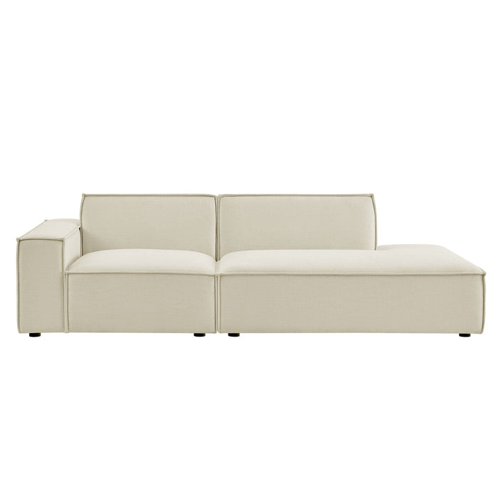 Restore 2-Piece Performance Fabric Upholstered Modular Loveseat Ecru