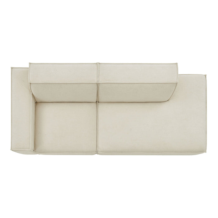Restore 2-Piece Performance Fabric Upholstered Modular Loveseat Ecru