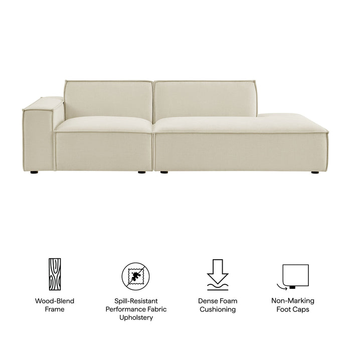 Restore 2-Piece Performance Fabric Upholstered Modular Loveseat Ecru
