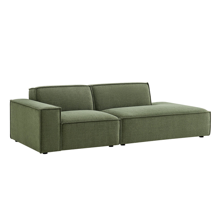 Restore 2-Piece Performance Fabric Upholstered Modular Loveseat Foliage