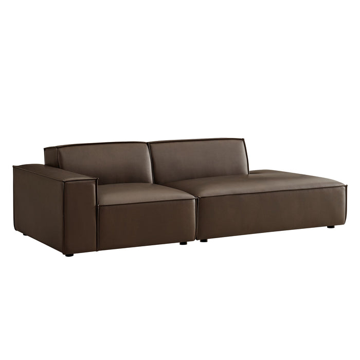Restore 2-Piece Vegan Leather Modular Loveseat Espresso