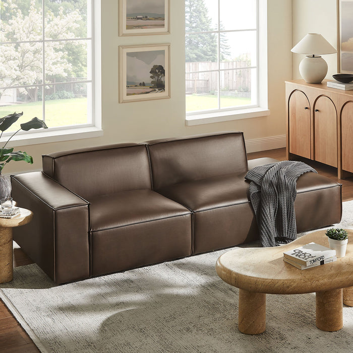 Restore 2-Piece Vegan Leather Modular Loveseat Espresso