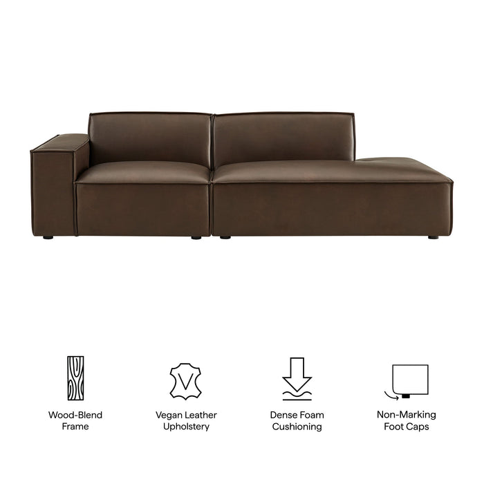 Restore 2-Piece Vegan Leather Modular Loveseat Espresso