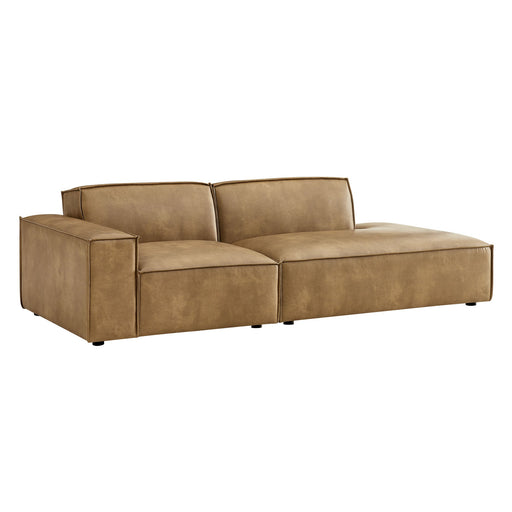 Restore 2-Piece Vegan Leather Modular Loveseat Toast