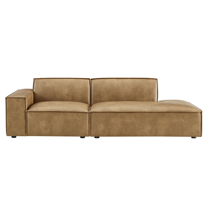 Restore 2-Piece Vegan Leather Modular Loveseat Toast