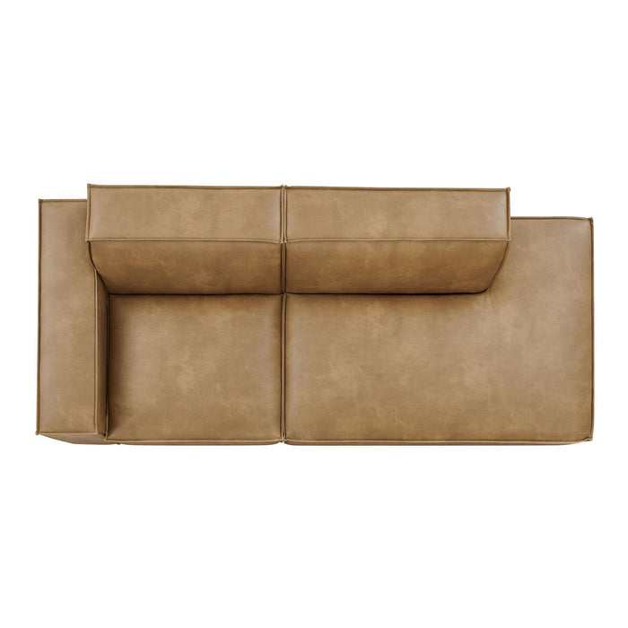Restore 2-Piece Vegan Leather Modular Loveseat Toast