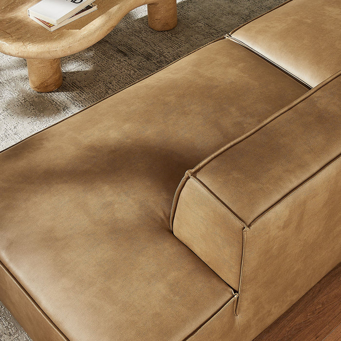 Restore 2-Piece Vegan Leather Modular Loveseat Toast