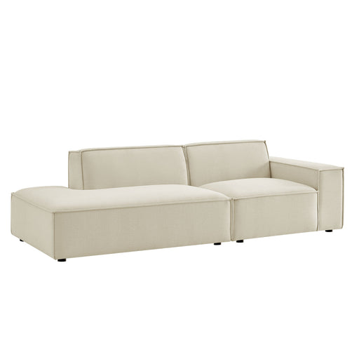Restore 2-Piece Performance Fabric Upholstered Modular Loveseat Ecru