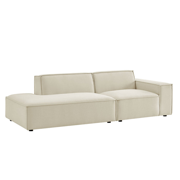 Restore 2-Piece Performance Fabric Upholstered Modular Loveseat Ecru