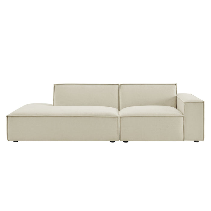 Restore 2-Piece Performance Fabric Upholstered Modular Loveseat Ecru