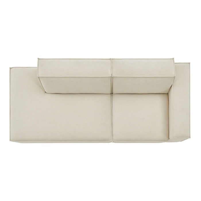 Restore 2-Piece Performance Fabric Upholstered Modular Loveseat Ecru