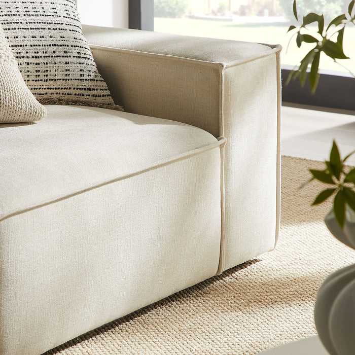 Restore 2-Piece Performance Fabric Upholstered Modular Loveseat Ecru