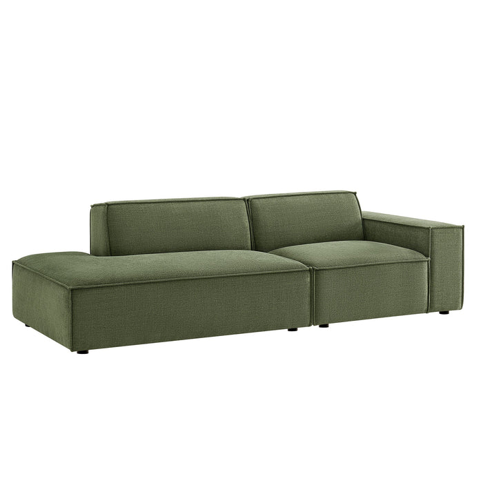 Restore 2-Piece Performance Fabric Upholstered Modular Loveseat Foliage