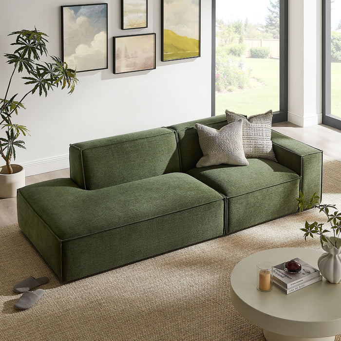 Restore 2-Piece Performance Fabric Upholstered Modular Loveseat Foliage