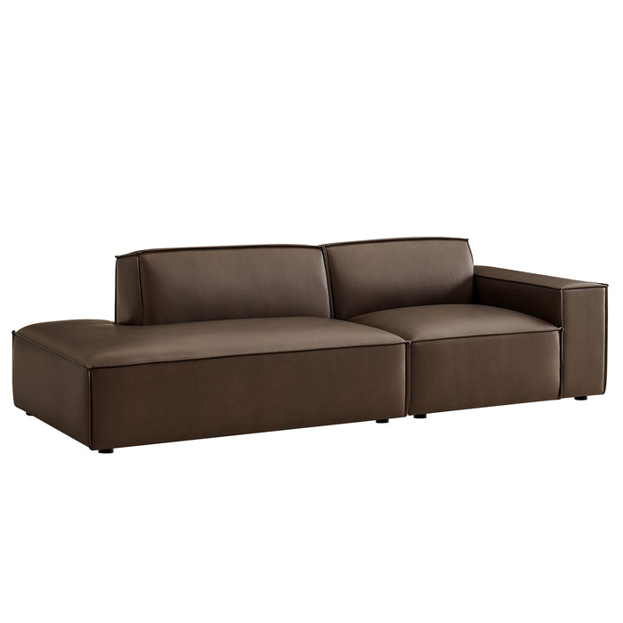 Restore 2-Piece Vegan Leather Modular Loveseat Espresso