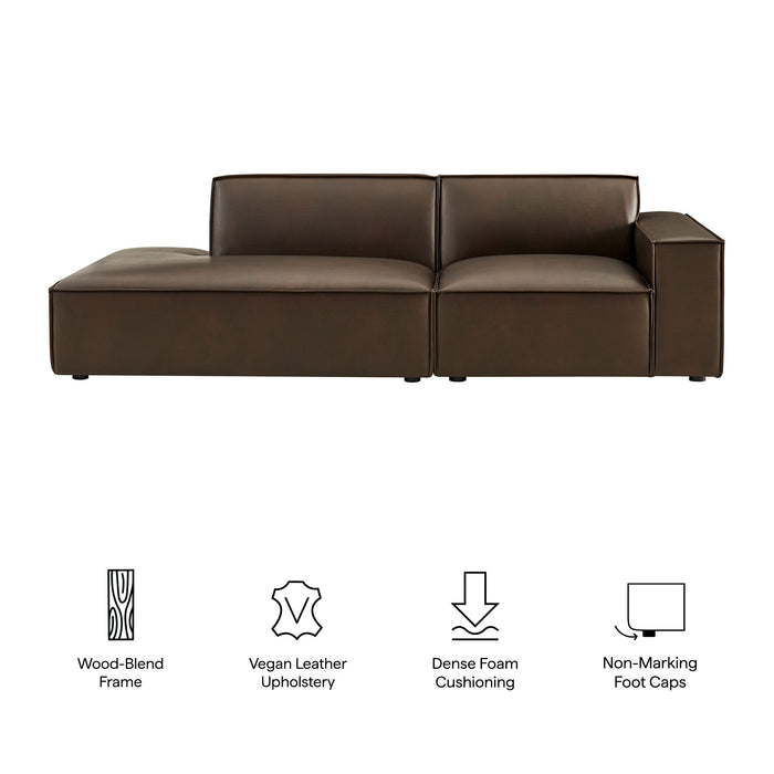 Restore 2-Piece Vegan Leather Modular Loveseat Espresso