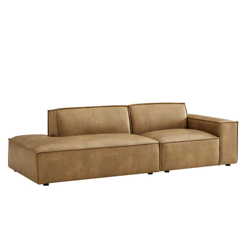 Restore 2-Piece Vegan Leather Modular Loveseat Toast