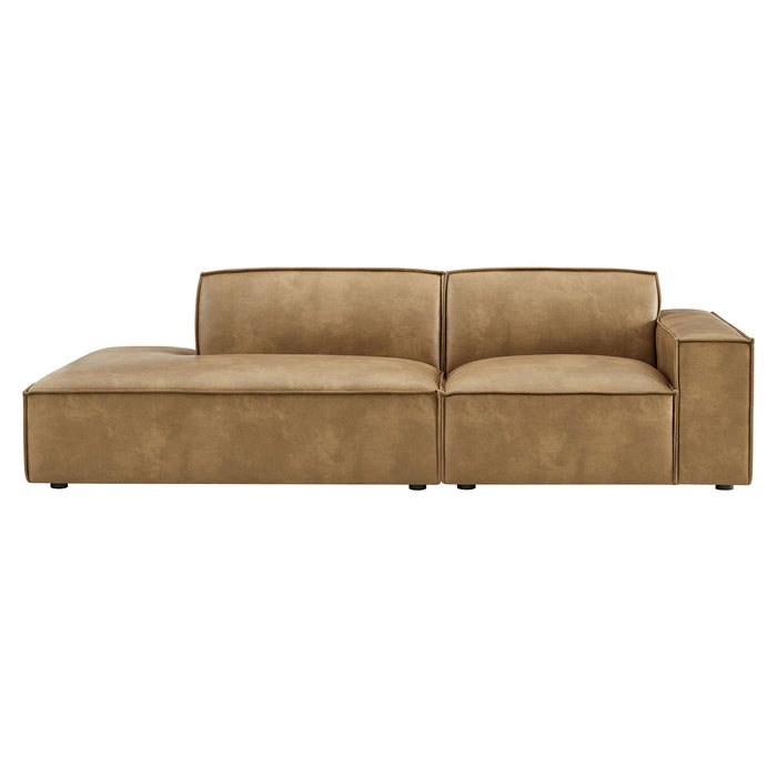 Restore 2-Piece Vegan Leather Modular Loveseat Toast