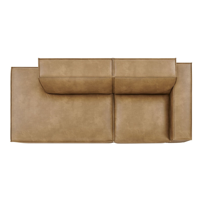 Restore 2-Piece Vegan Leather Modular Loveseat Toast