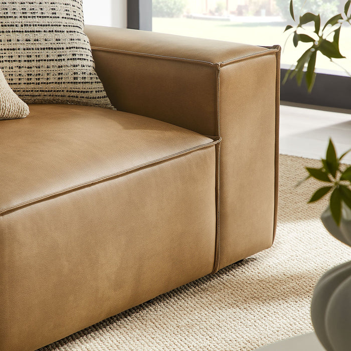 Restore 2-Piece Vegan Leather Modular Loveseat Toast