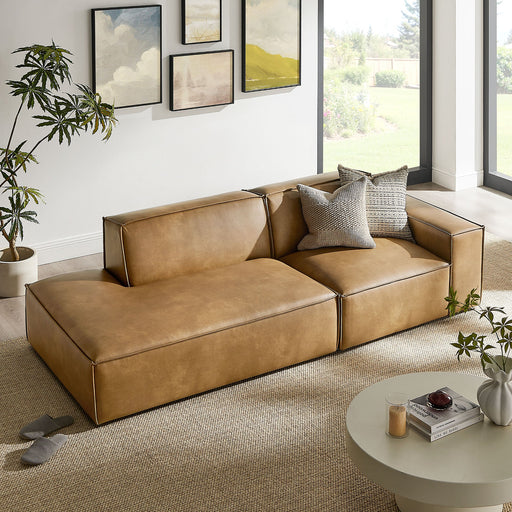 Restore 2-Piece Vegan Leather Modular Loveseat Toast