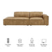 Restore 2-Piece Vegan Leather Modular Loveseat Toast