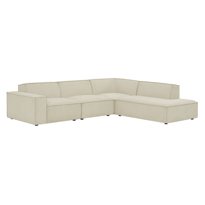 Restore 4-Piece Performance Fabric Upholstered Modular L-Shaped Sofa by Modway - angle view