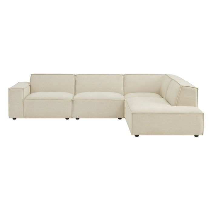 Restore 4-Piece Performance Fabric Upholstered Modular L-Shaped Sofa by Modway - interior view