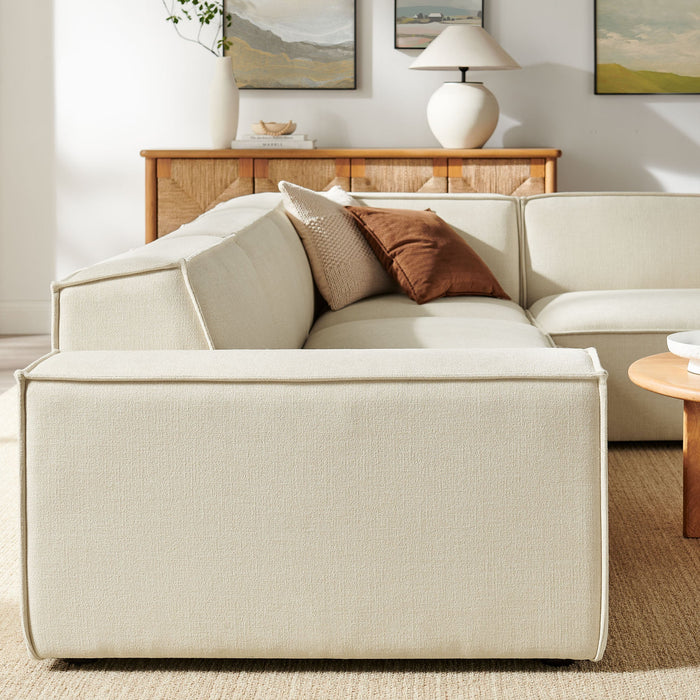 Restore 4-Piece Performance Fabric Upholstered Modular L-Shaped Sofa by Modway - top view