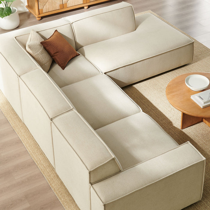 Restore 4-Piece Performance Fabric Upholstered Modular L-Shaped Sofa by Modway - feature highlight