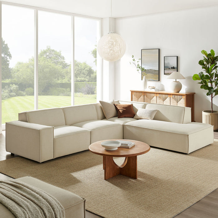 Restore 4-Piece Performance Fabric Upholstered Modular L-Shaped Sofa by Modway - front view