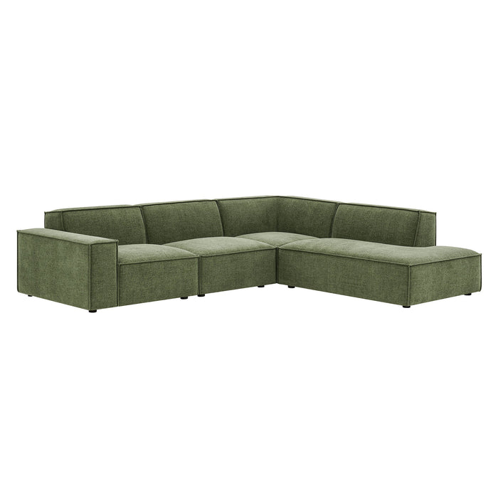 Restore 4-Piece Performance Fabric Upholstered Modular L-Shaped Sofa sectional sofa side view