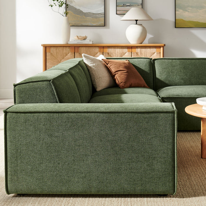 Restore 4-Piece Performance Fabric Upholstered Modular L-Shaped Sofa sectional sofa side view