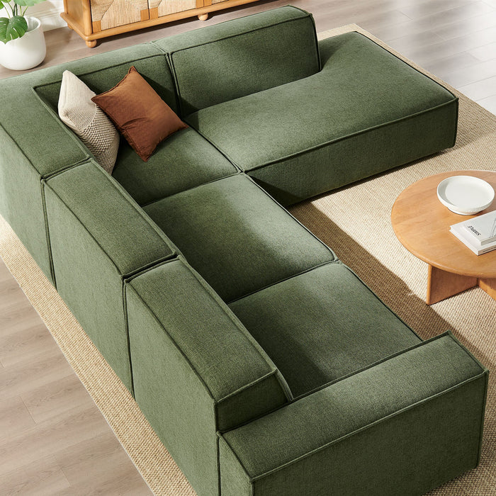 Restore 4-Piece Performance Fabric Upholstered Modular L-Shaped Sofa sectional sofa