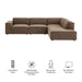 Restore 4-Piece Performance Fabric Upholstered Modular L-Shaped Sofa by Modway - view 27