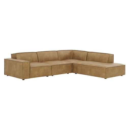Restore 4-Piece Vegan Leather Modular L-Shaped Sofa by Modway - angle view