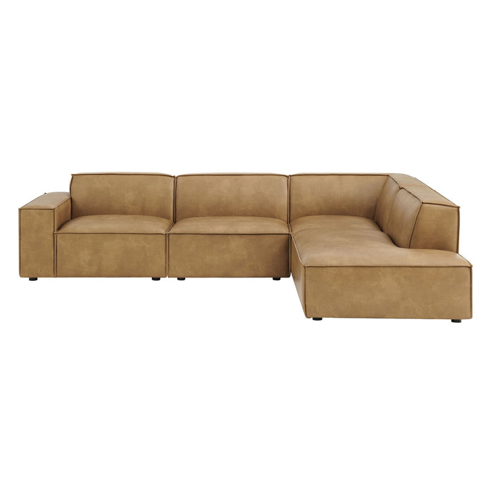 Restore 4-Piece Vegan Leather Modular L-Shaped Sofa by Modway - top view