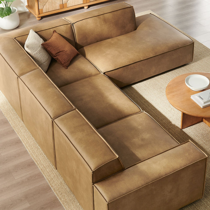 Restore 4-Piece Vegan Leather Modular L-Shaped Sofa by Modway - alternate view