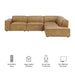 Restore 4-Piece Vegan Leather Modular L-Shaped Sofa by Modway - side view